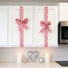 Valentine's Day Decoration Love Heart Bow Hanging Ornament Red Polyester Ribbon for Cabinet Door Wall Festive Home Decor
