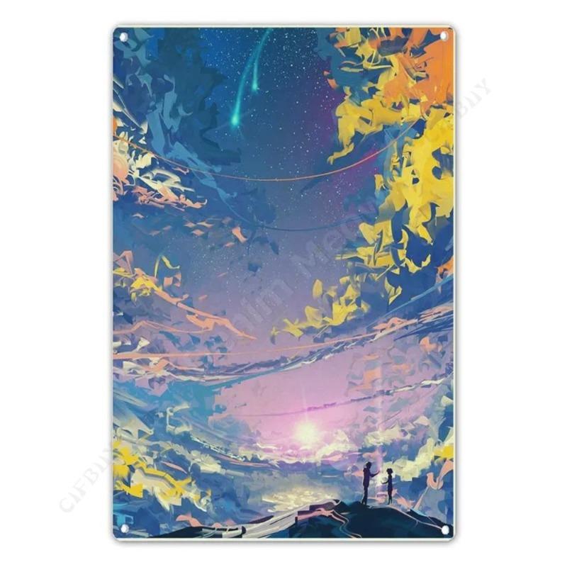 Cityscape Travel Metallschild, Urbanes Landschafts-Wanddekor 20x30cm