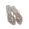 2025 New Retro Kitten and Flip-flops Women's Summer Wear Open-toed Sexy Sandals Rhinestone Toe Cold Slippers