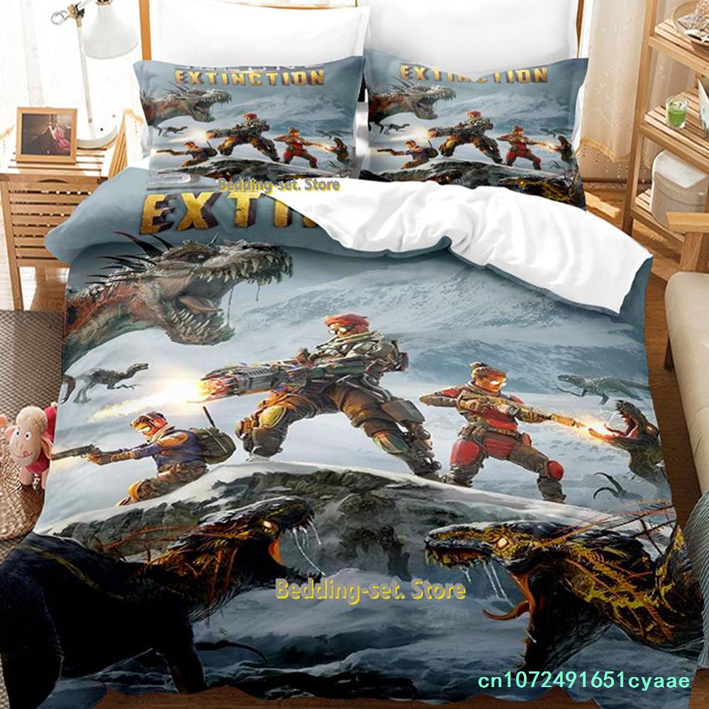 Game Second Extinction Bedding Set Cartoon Anime three-piece Set Adult Kid Bedroom Duvetcover Sets 3D Kawaii Duvet
