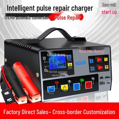 Universal Smart Pulse Repair Charger for 12V/24V Lead-Acid Motorcycle Car Batteries