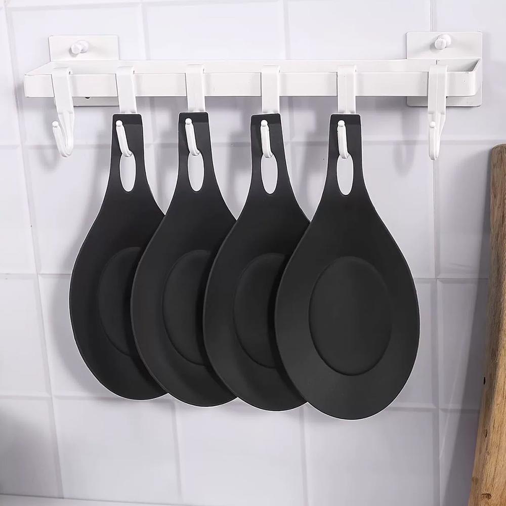 New 5pcs Silicone Spoon Rest Heat-Resistant for Kitchen Utensils Spatula, Ladles