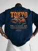2026 Summer Mens Casual Japanese Tokyo Style Printed Loose and Breathable TShirt