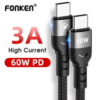 FONKEN Kabel typu C až Typ C PD 60W pro rychlé nabíjení pro Xiaomi Samsung Galaxy pro Macbook