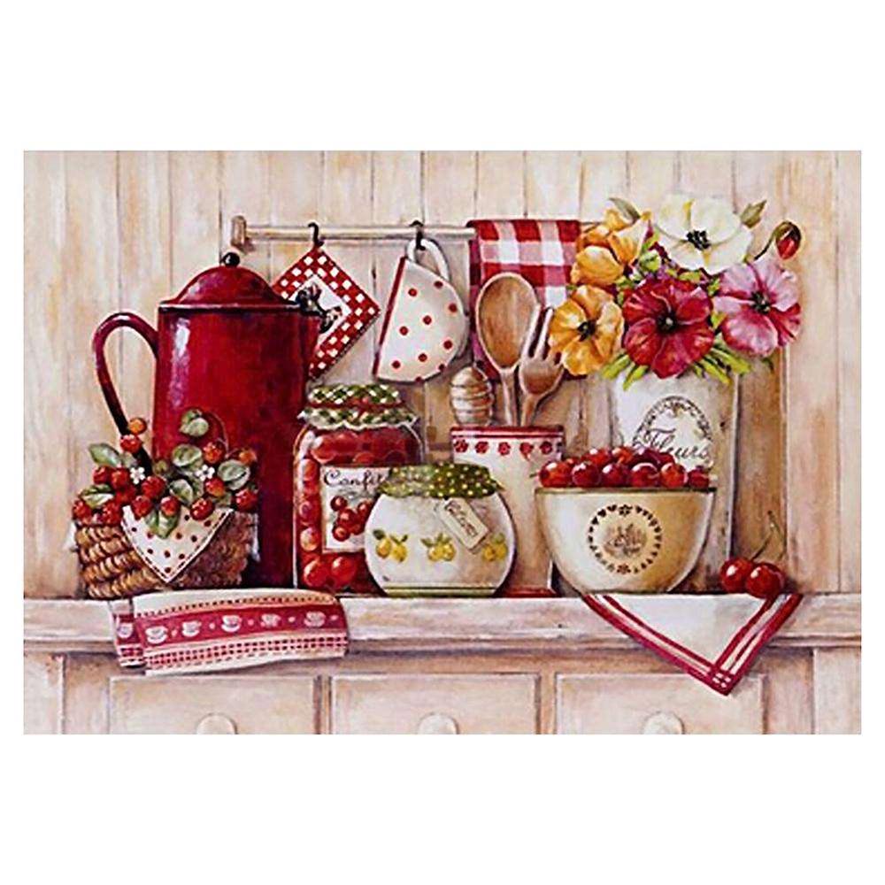 5D Diamond Painting Kits Kitchen DIY Full Drill Diamond Painting Needlework Crystal Painting