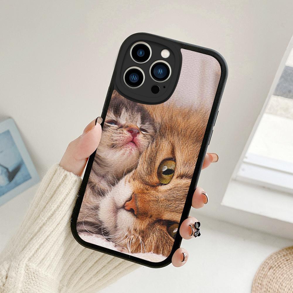 For Iphone 14 Funny Cartoon Cat Phone Case for Iphone 14 13 11 12 Pro MAX 13 12 MiNi 7 8 14 Plus SE2020 X XS XR Lambskin Covers