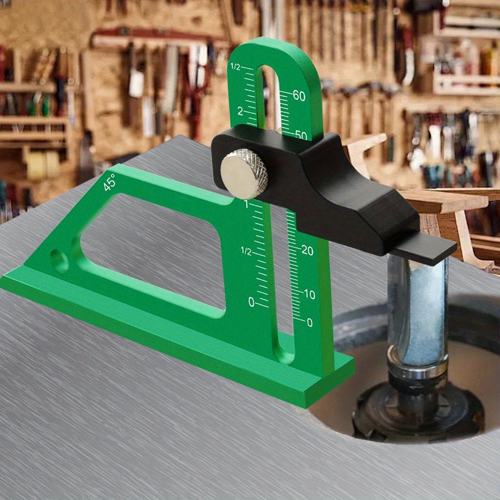 Height Gauge Measuring Instrument Aluminum Router Table Height Gauge with Inch Metric Scale Woodworking Measurement Tool