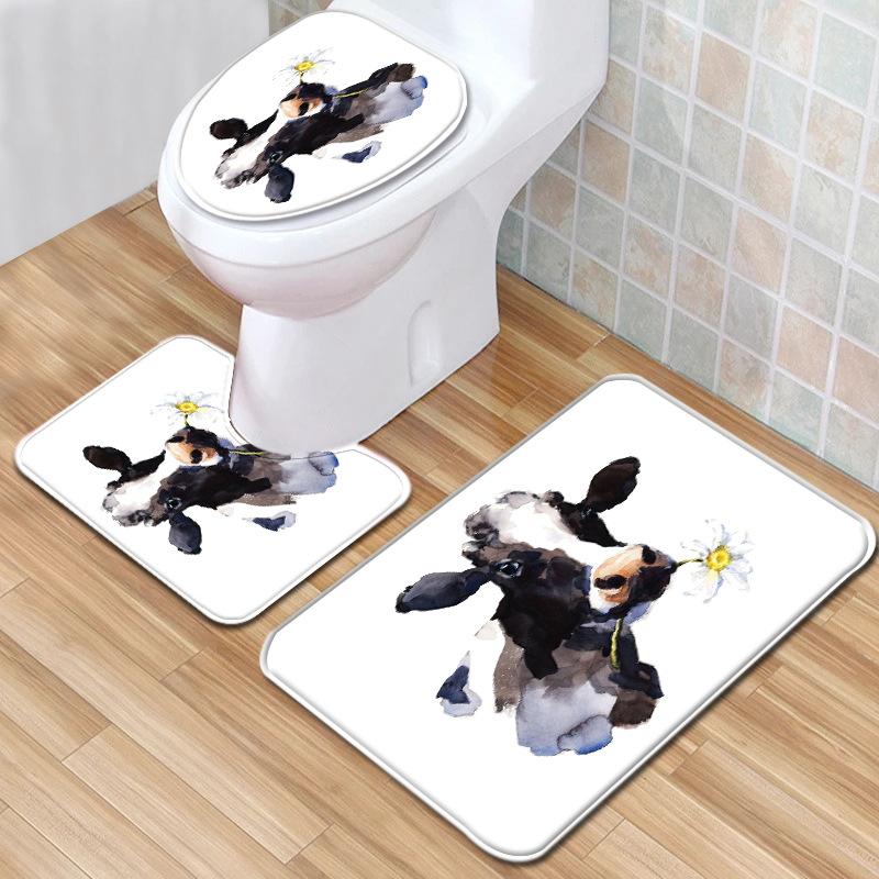 Creative Toilet Three-Piece Floor Mat Bathroom Three-Piece Carpet Doormat