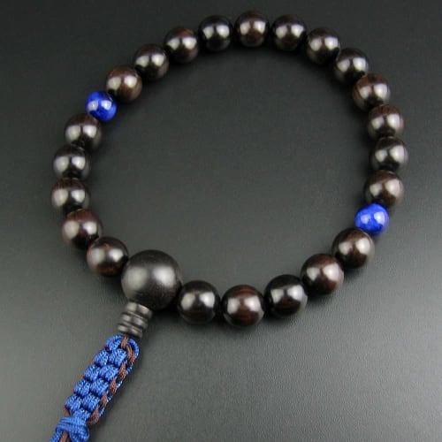 WONDERFUL LOTUS Myorenka (Myorenka) Buddhist Prayer Beads for Men, Jodo Shinshu Buddhist Prayer Beads, 22 Beads, Ebony, Two-Color Tassel, Buddhist Alt