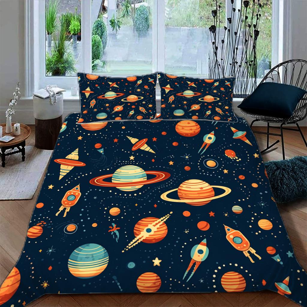 Cosmic Star Printing Bed Three-Piece Set, Bedding, Digital Printing Bedding