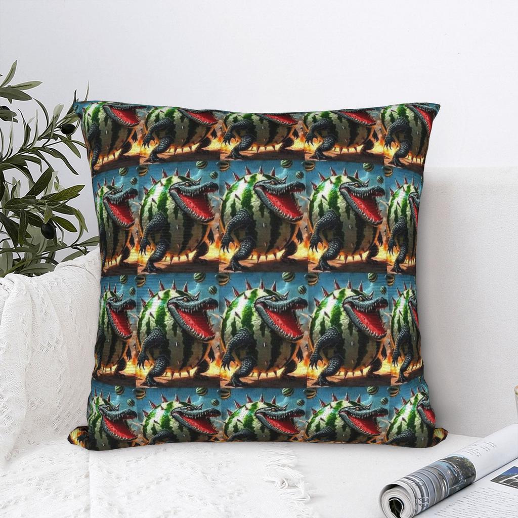 Watermeloni Crocodili Brainrot Fusion Italian Meme Pillowcases Cute Funny Pillow Case For Couch Sofa Bedroom Comfy Pillow Cover