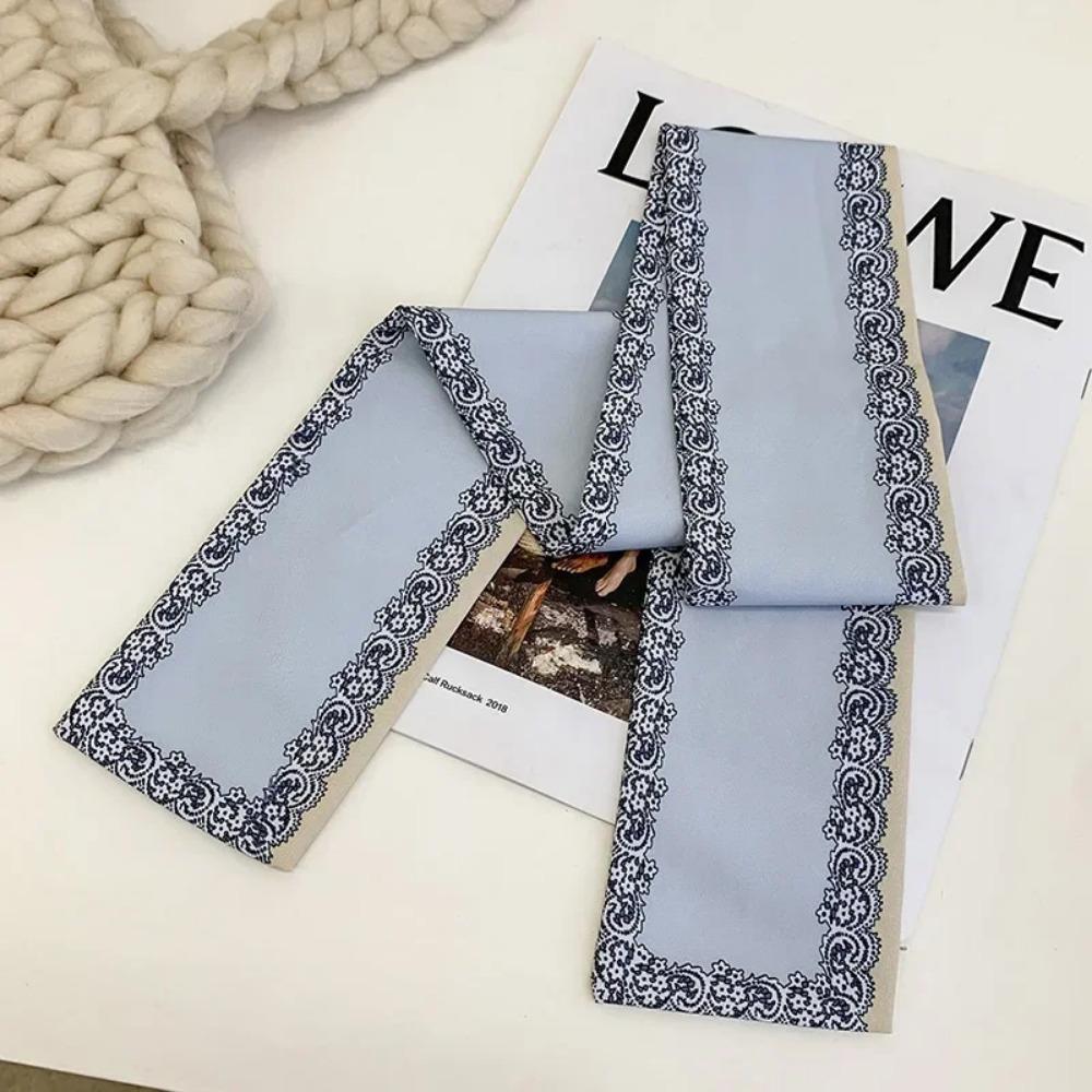 Fashion Printing Letter Hair Ribbons French Elegant Long Headband Bag Strap Accessories Girls Bow Knot Long Hair Scarf HairBand