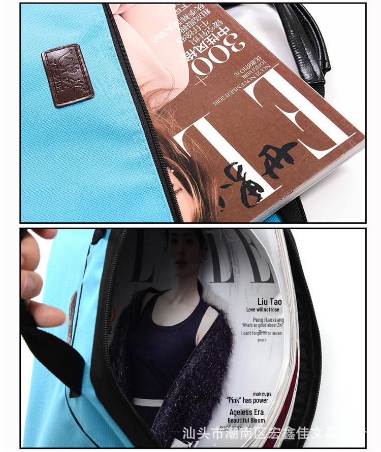 A4 Waterproof Double-Layer Canvas Conference and Document Bag with Logo Printing