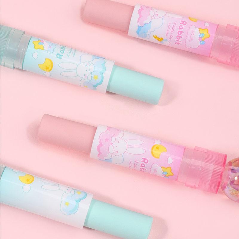 1 kus roztomilý kawaii krystalový králík rtěnka guma papírnictví školní kancelářské potřeby kreativní novinka tužka guma novinka hezká