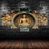 Buddha Statue Sculpture Canvas 5 Piece Wall Print Five Panel Modern Art Poster Picture Home Decor Gift For Him For Her