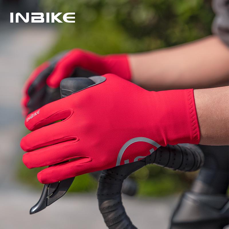 INBIKE Vollfinger-Touchscreen-Fahrradhandschuhe mit Stoßdämpfung, rutschfestes Design für Damen und Herren - Frühling/Herbst