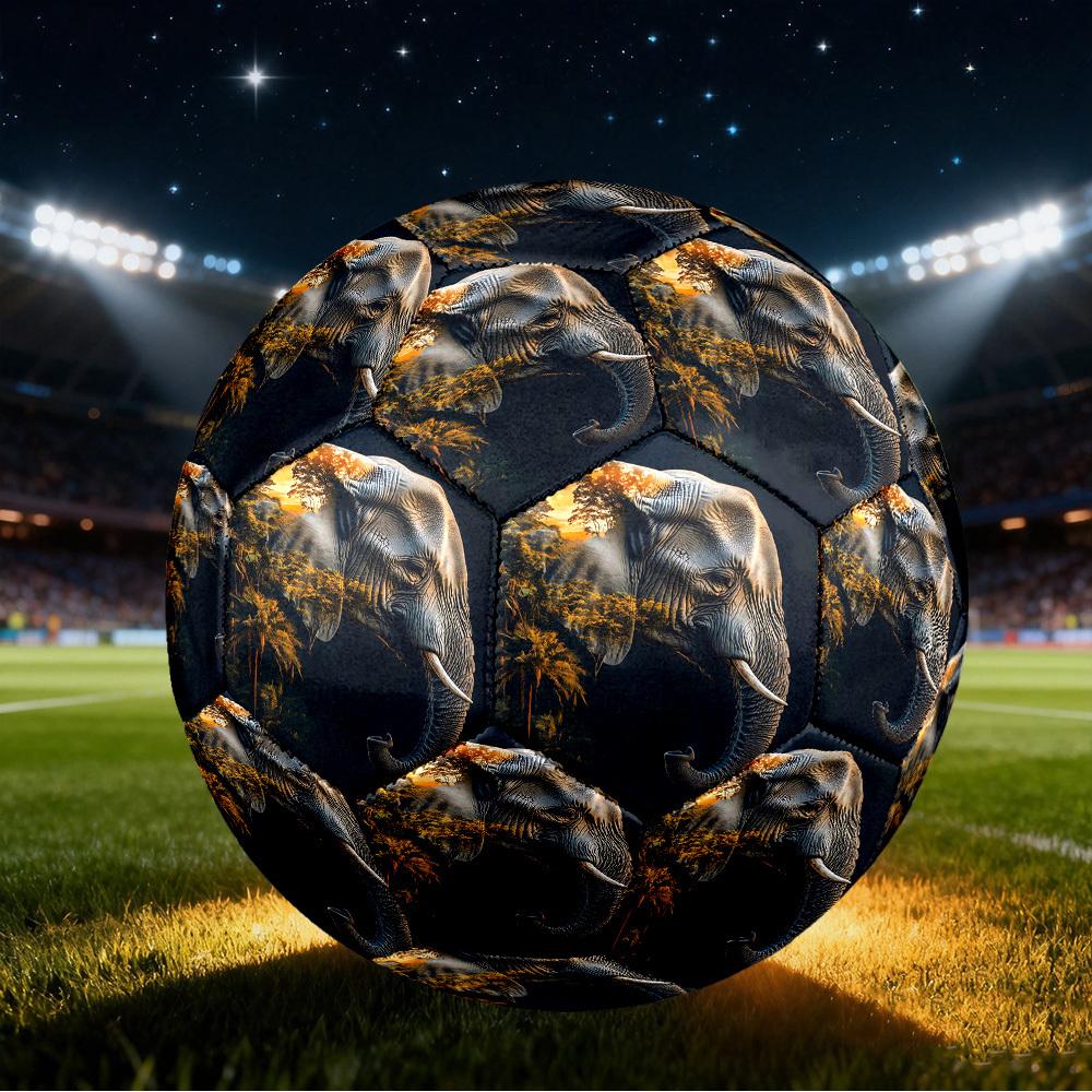 1pc Elephant Forest Sunset Size 5 Soccer Ball Professional Match Training Football Indoor &Outdoor Sports Ball Lightweight Durable c6524 Size 5