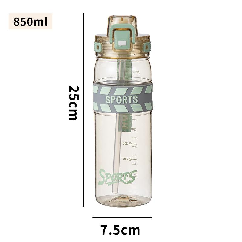 Water bottle High value outdoor sports kettle Large capacity straw cup Portable portable plastic cup Double drinking cup logo