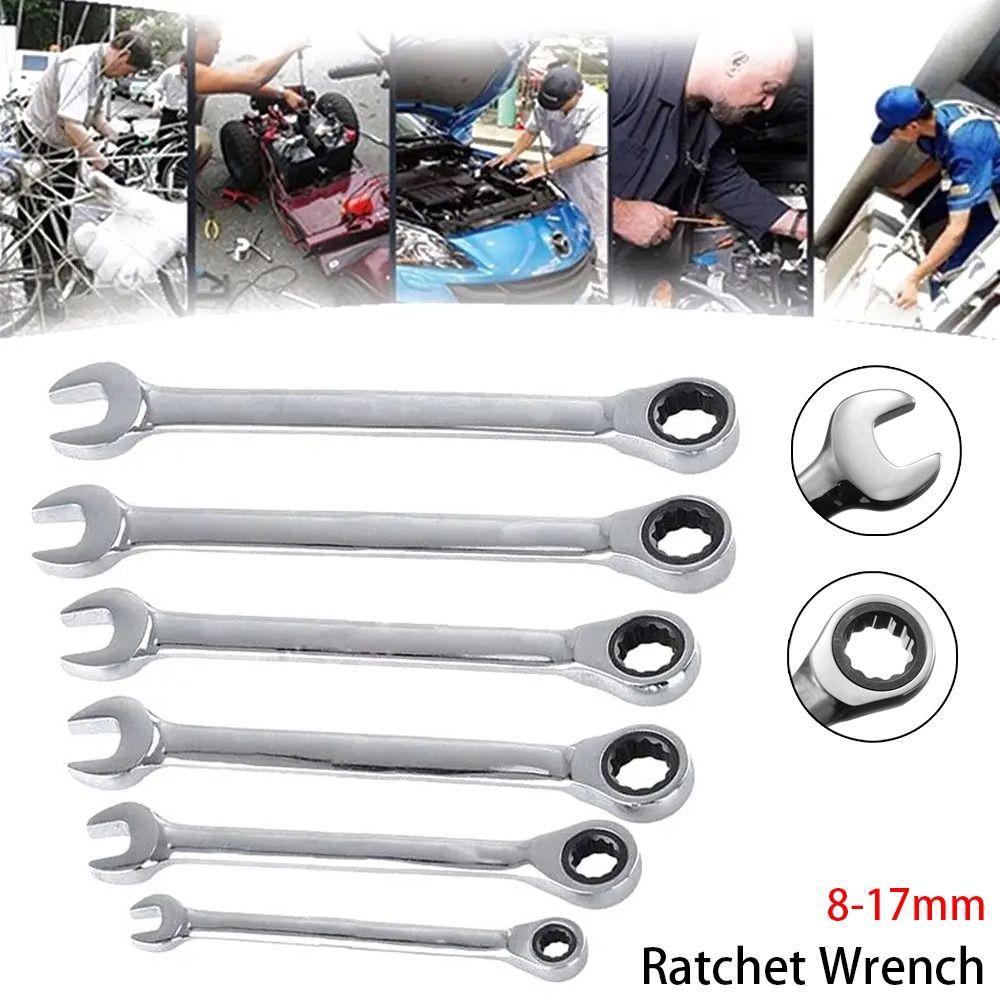 1Pcs Car Bicycle Repair Tool Ratchet Wrench Metric Nut Hand Tool New Ratcheting Socket Spanner