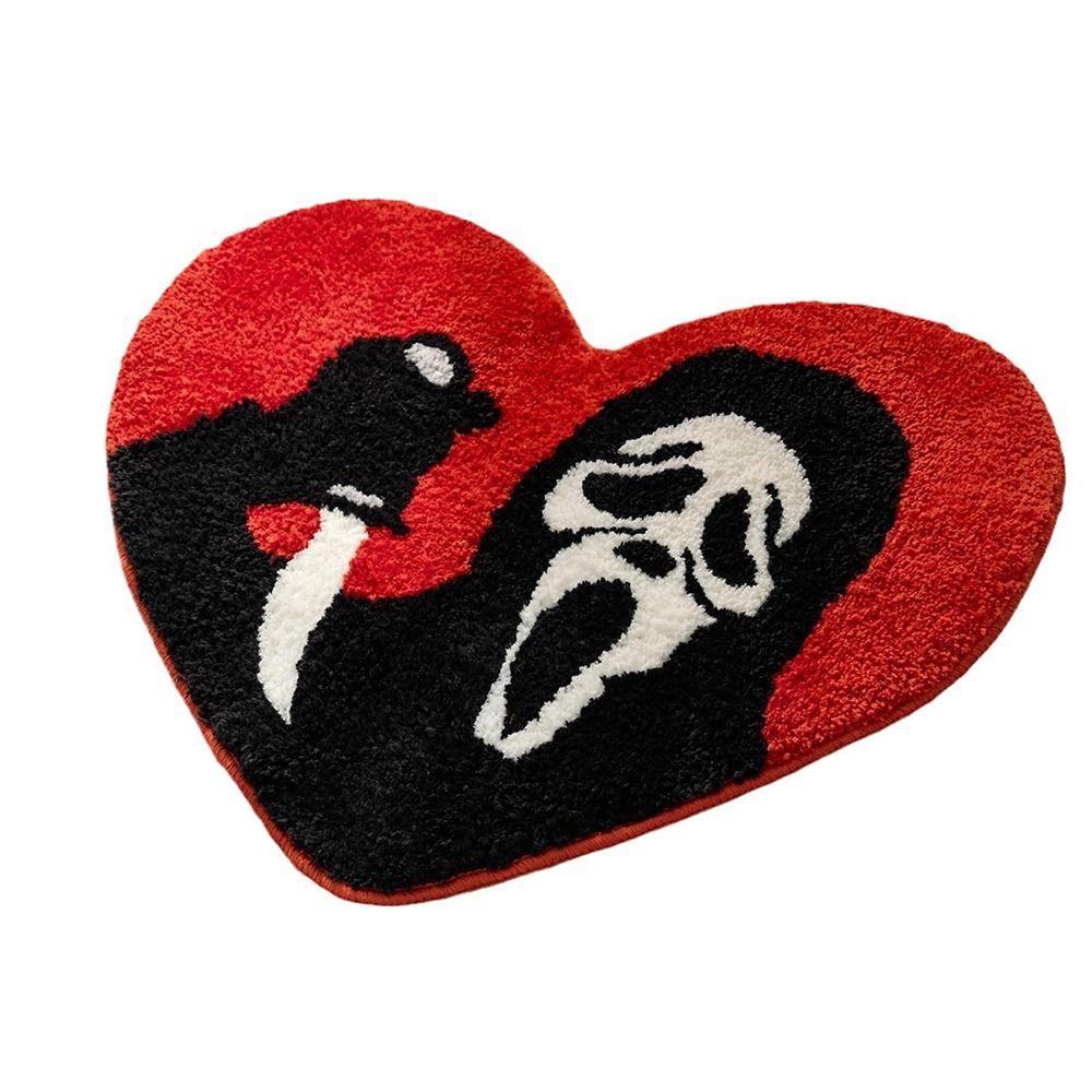 

Soft Cool Ghost Rugs Creative Entrance Carpet Funny Door Mat Halloween Decorations чёрный/красный