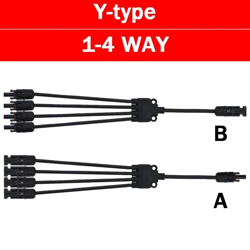 1/5/20/100Set PV Solar Connector  Photovoltaic Male Female Plug Waterproof 3 4 5 Way Y-Type 1 In 2/3/4 Out Solar Kits System