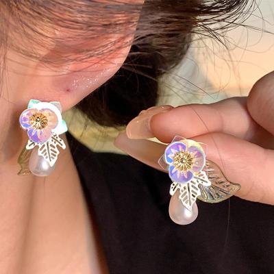 French Retro Fresh Style Flower Earrings For Women