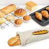 Bolsa de Pan de Lino Reutilizable Portátil Bolsa Francesa para Baguette Tostada Bolsa de Pan de Algodón y Lino con Boca Fruncida Bolsa Creativa para Almacenamiento de Snacks