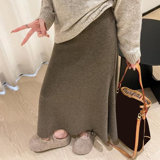 Maxi Skirt High Waist Solid Color Breathable Comfortable Large Hem Design Long Skirt Fashion Accessories