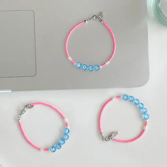 Initial Pink Pop Bracelet