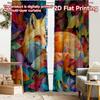 2pcs, 2D FLAT PRINTING Curtains (Without Rod) Autumn Fox(3) Christmas Holiday Curtains with Digital Printing Polyester Curtains