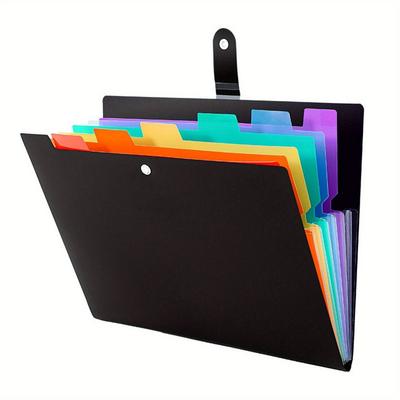 7 Pockets Accordion File Organizer Large Capacity File Storage Folder A4 File Organ Bag  Girls