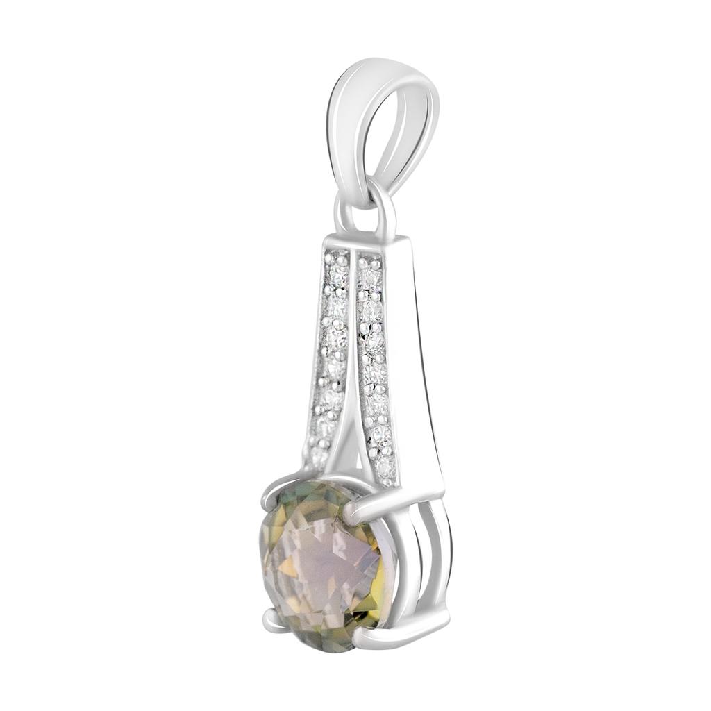 Silver Pendant with Nano 1.8ct Citrine, Cubic Zirkonia (2123125)