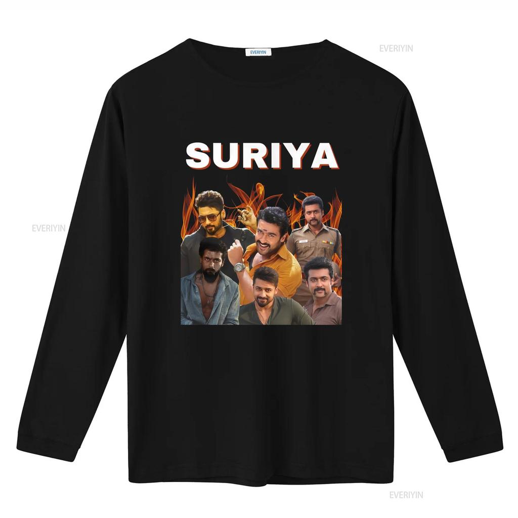 SURIYA Tamil T shirt vintage Washed Stretched Soft designer clothes Breathable fashion Slightly Versatile Comfortable graphic