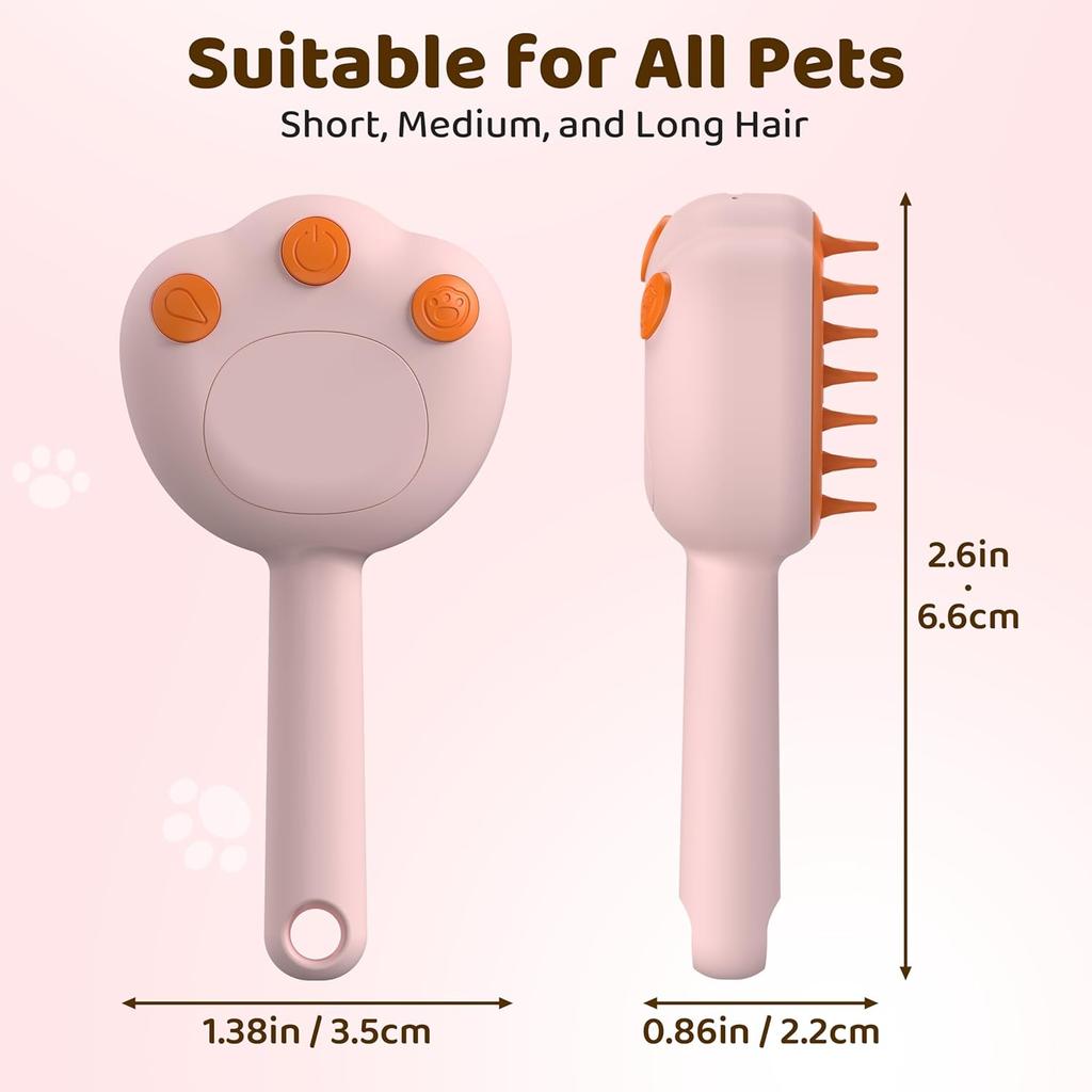 Steam Cat Brush, Steam Skin-friendly Hair Removal Grooming Tool for Hair Removal and Hairy Pets