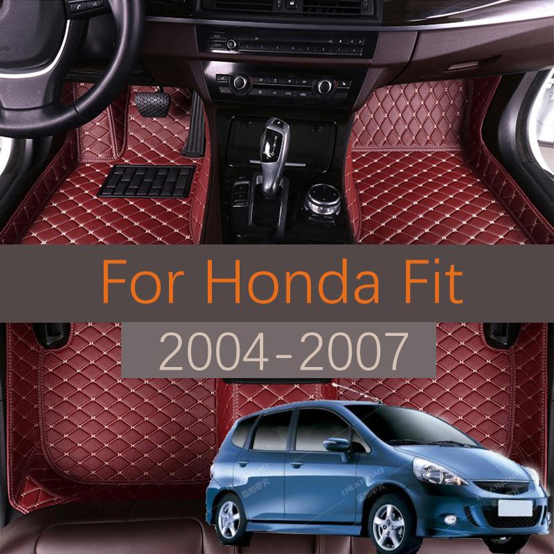 

Кожаные автомобильные коврики на заказ для Honda Fit 2004 2005 2006 2007, автомобильные ковры, подушечки для ног, ковровое покрытие
