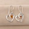 Natural Citrine Gemstone Silver Partywear Earring 1.5" 925 Sterling Silver Jewelry For Anniversary Gift Ce-21-8