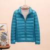 Autumn and winter light down jacket women's stand-up collar short white duck down fashion slim and light jacket large size winter clothing
