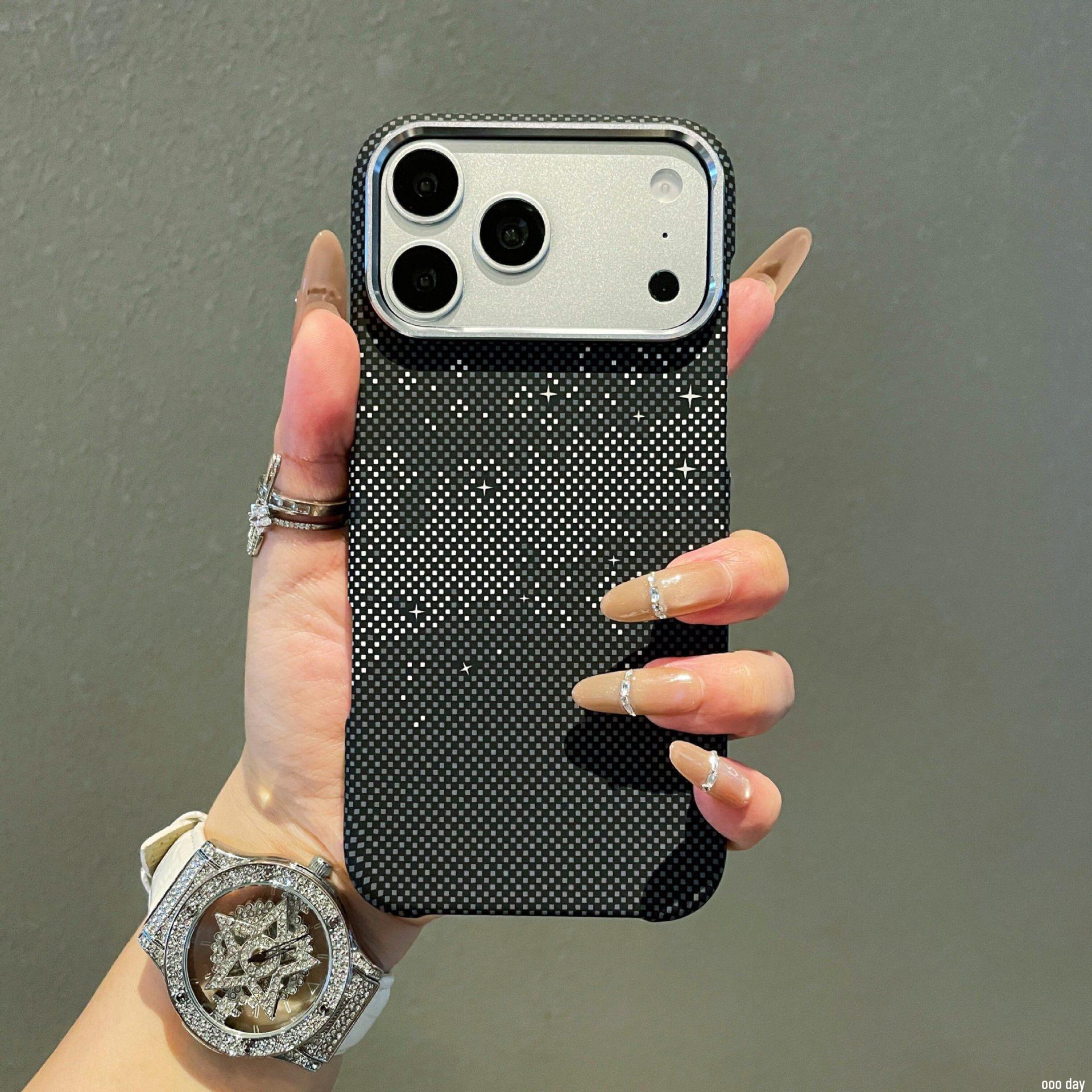 Compatible with iPhone 16/17 Pro Max Kevlar Texture Magnetic Matte Case iPhone 14 Pro