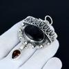 Black Obsidian Pendant, 925 Sterling Silver Handmade Jewelry, Smoky Topaz Silver Pendant, Party Wear Jewelry For Women's, Pendant Wadding Gift