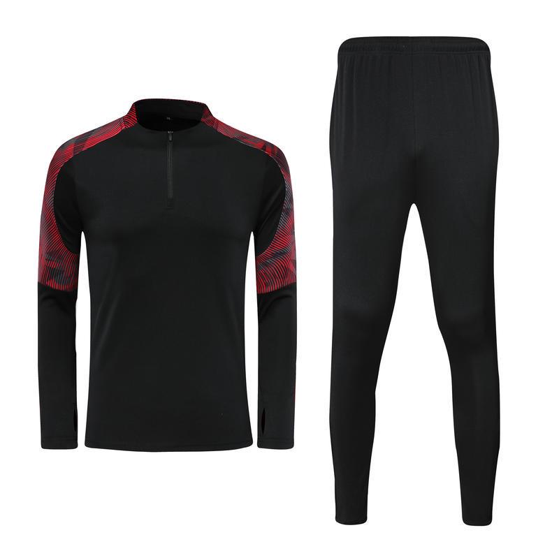 Unisex Half-Zip Long-Sleeve Football Training Set with Pants