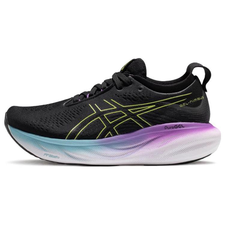 New Asics Gel Nimbus 25 Black Glow Yellow Women's 1012B356-004