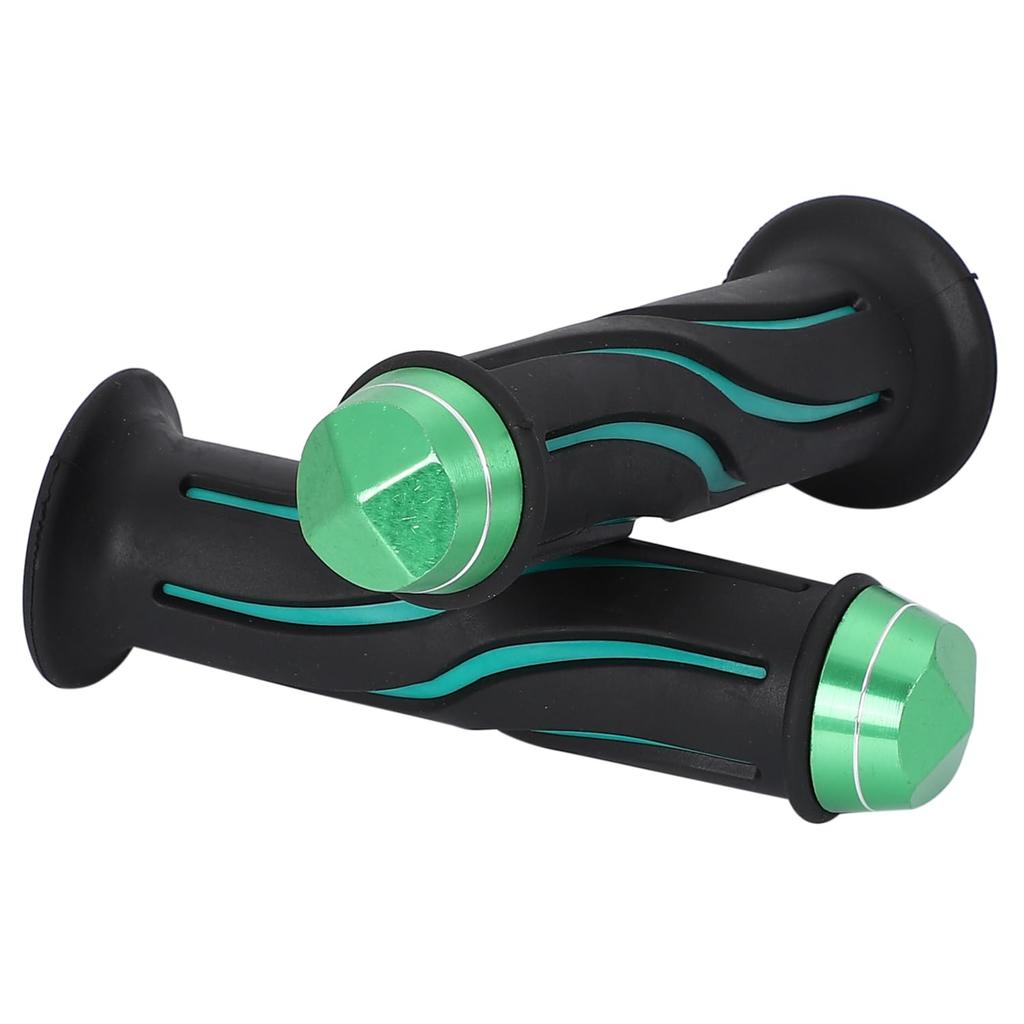 Nakira Bike Grip Moped Handle 0.9 Inches (22.2 Mm) Left and Right Set Rubber H Type (Green)