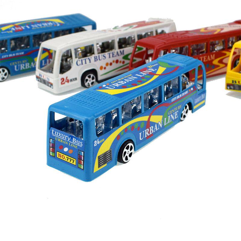 1pc Pull Back Cars Alloy Vehicles Mini Model City Express Bus Double Buses 2019