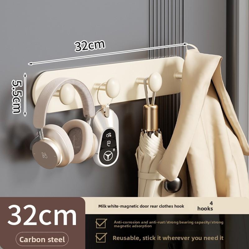 Magnetic Door Hook Rack With Hangers For Entryway And Storage