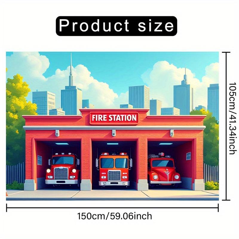 2D flat surface 1-piece fire protection background banner suitable for studio decoration