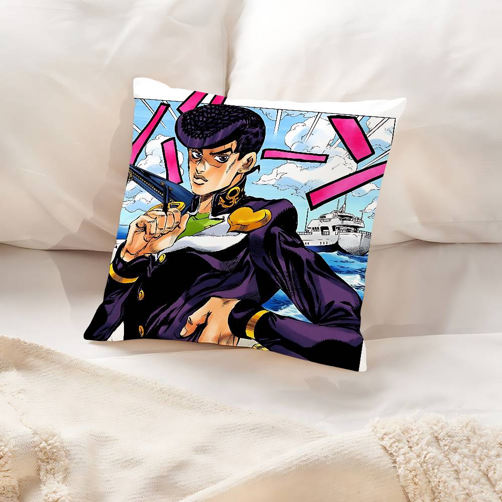 Anime J-JoJos Bizarre Adventure Pillow Case Cushion Cover Soft Cute Throw Pillow Case For Sofa Pillowcase Polyester With Zipper