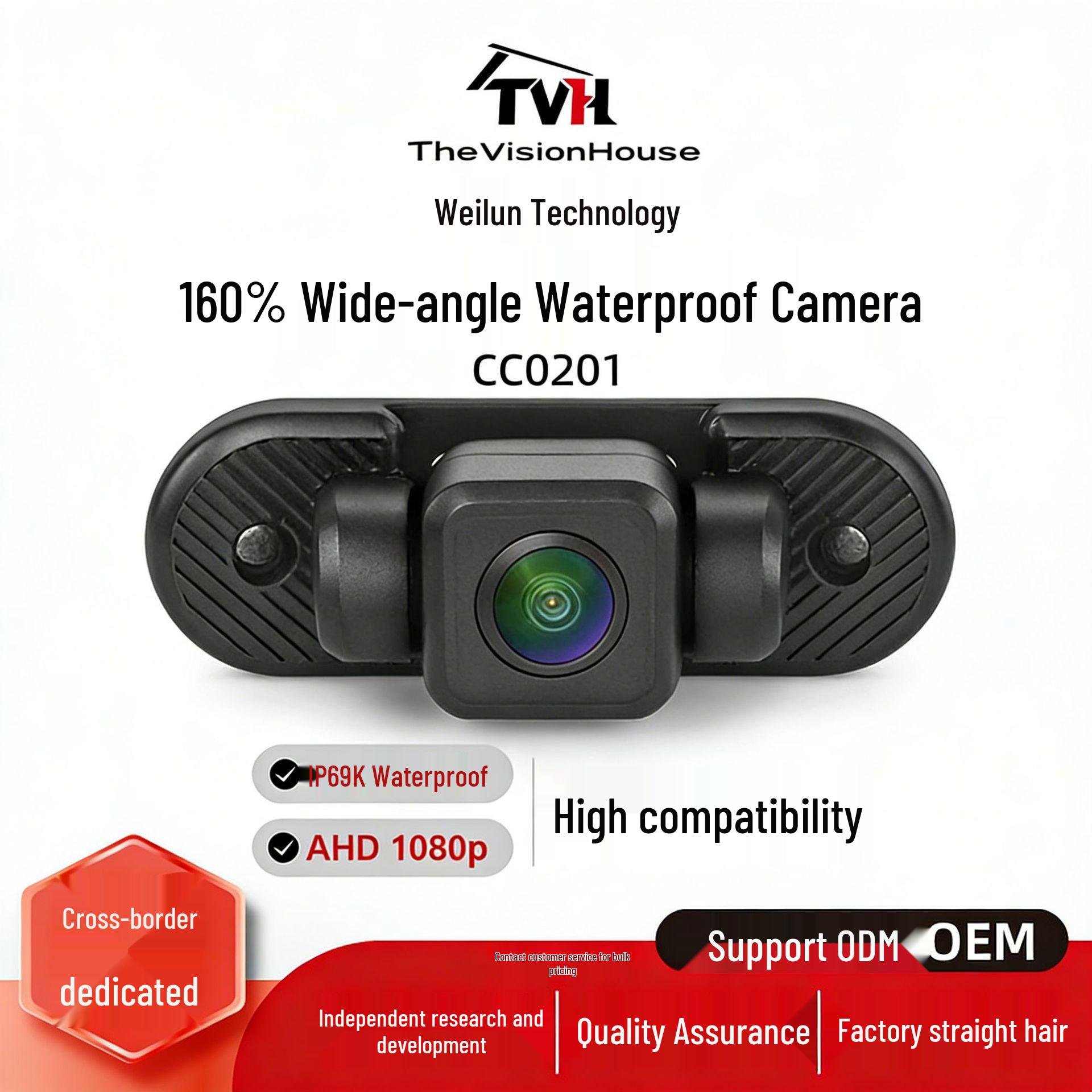 

TVH Waterproof Compact Reversing Blind Spot Car Monitor & Universal Hidden Camera CC0201 Compact Wide-Angle Camera чёрный