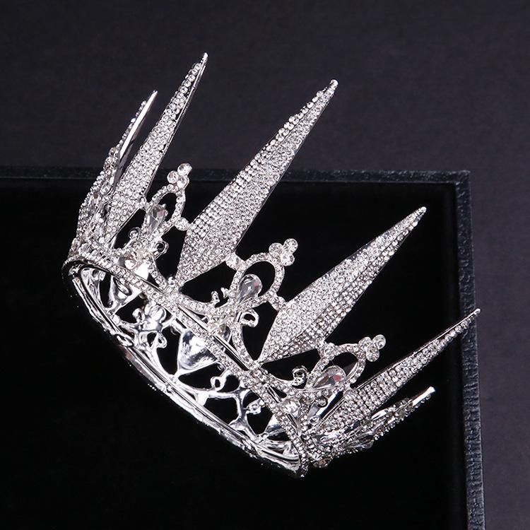 

Винтажная свадебная корона из сплава со стразами, золотая хрустальная круглая корона, головной убор, свадебное платье, аксессуары для волос, аксессуары