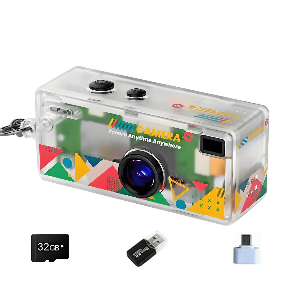 Mini Thumb Keychain Camera 1080P Camcorder with Flash Memory Card Support Accessories Kit Portable Video Recorder for Daily Use