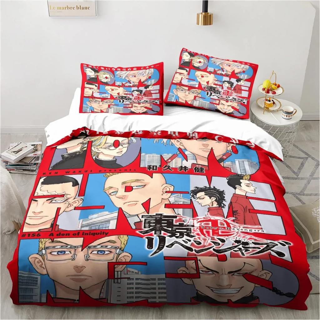 Anime Tokyo Revengers Ryuguuji Ken Sano Manjiro Bedding Set Single Twin Double Queen King Cal King Size Bed Linen Set